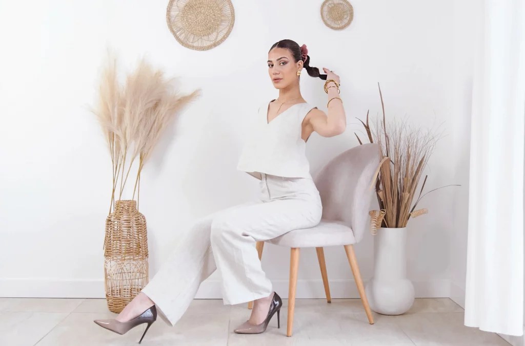 Diane G - ensemble en lin beige