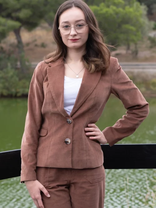 blazer ilona en velours marron