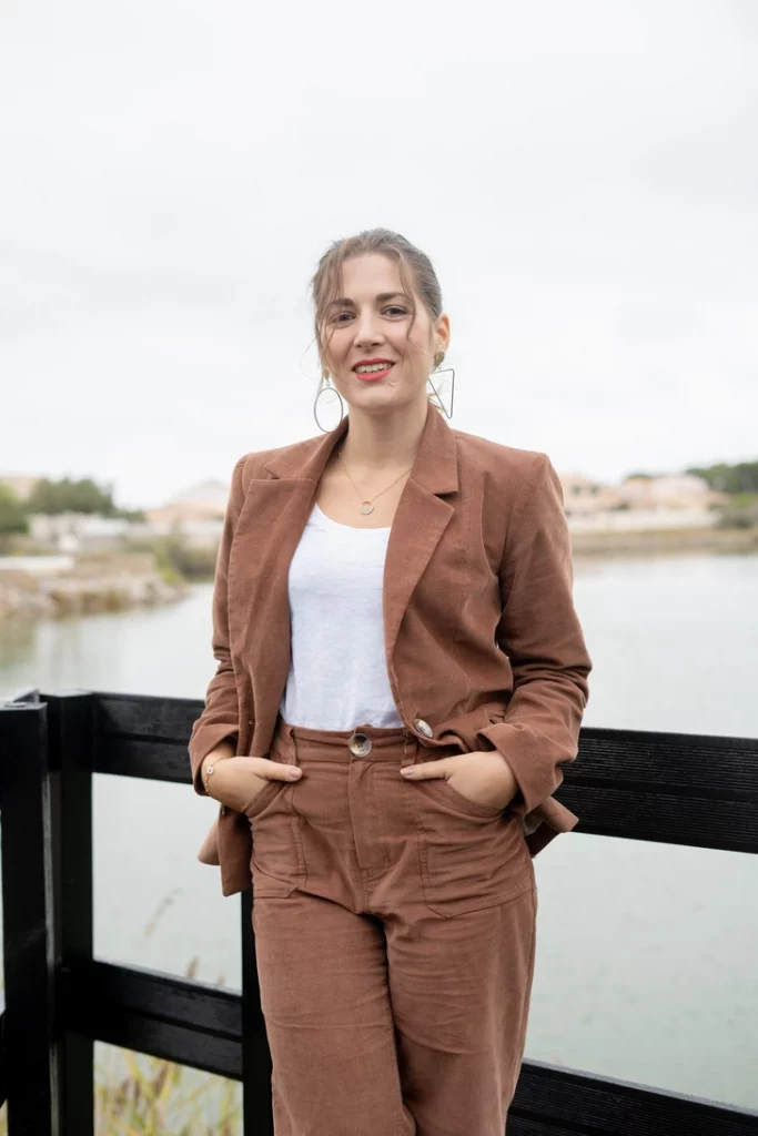 tailleur marron femme élégant