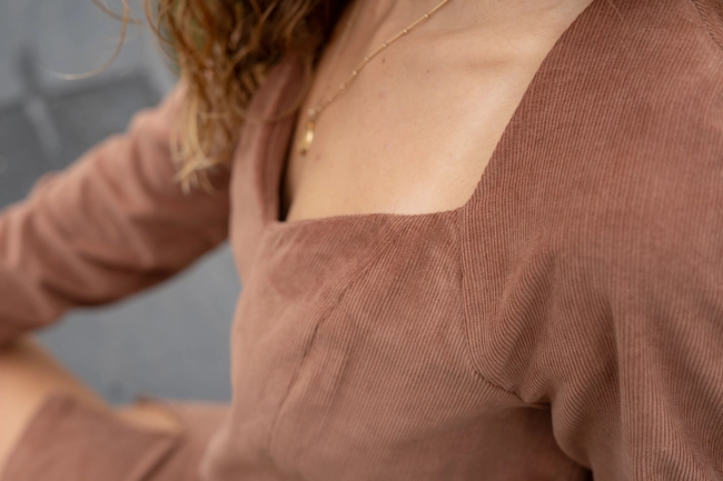 robe mia en velours marron