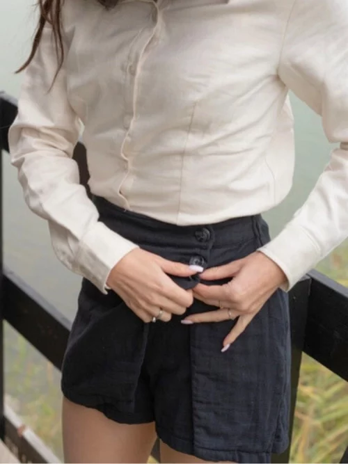 jupe short noir femme taille haute