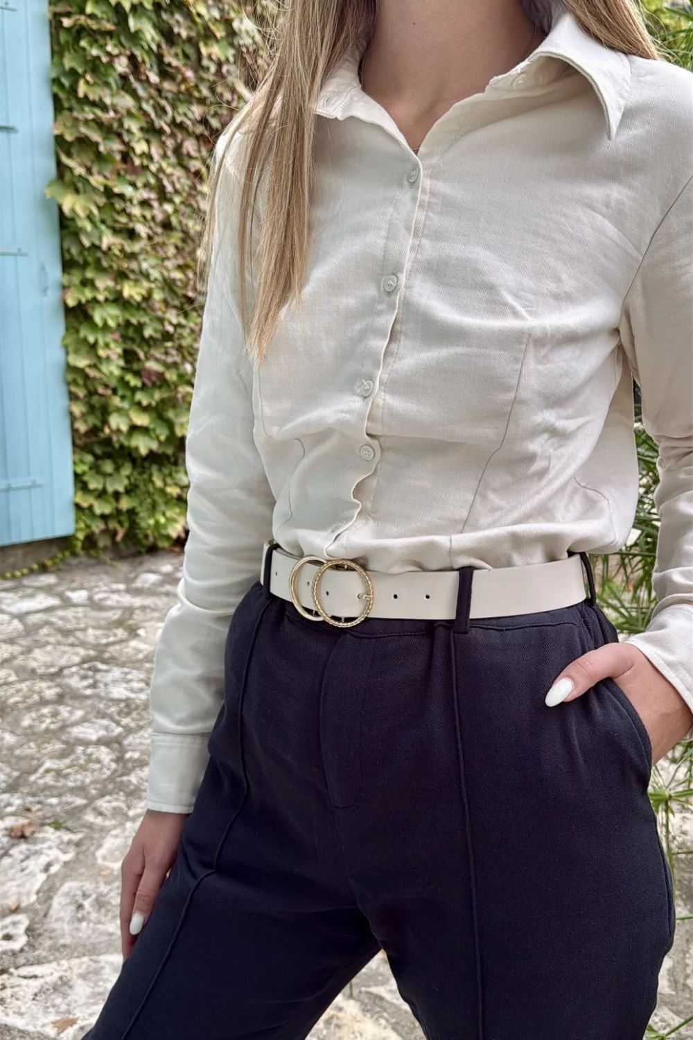pantalon coton noir kiara