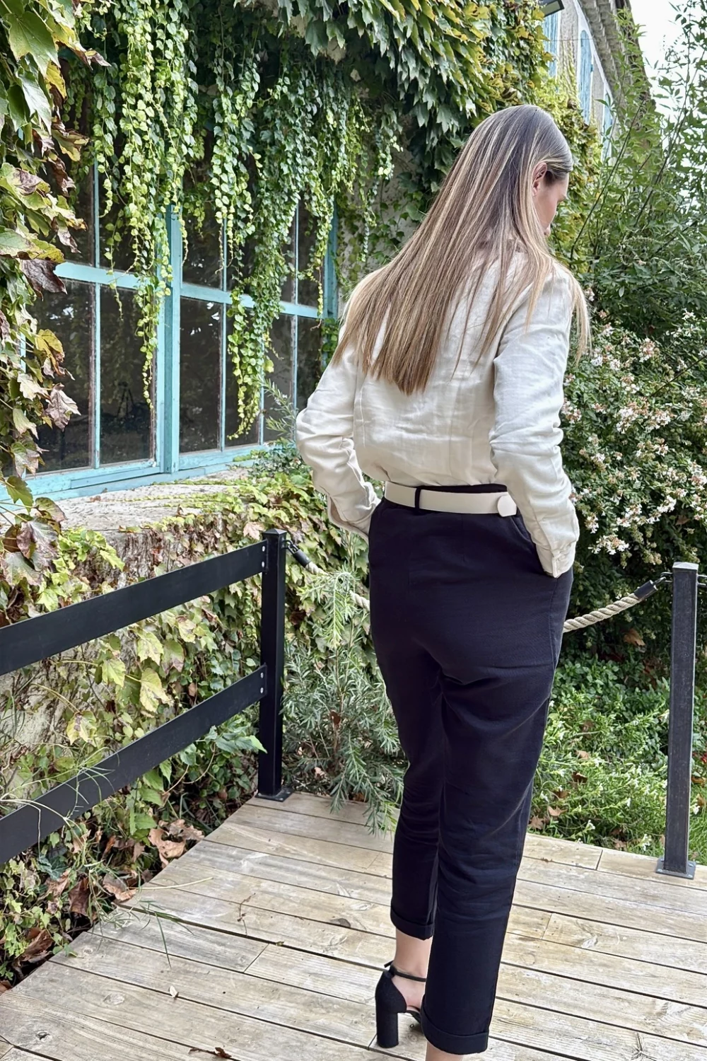 pantalon coton noir kiara