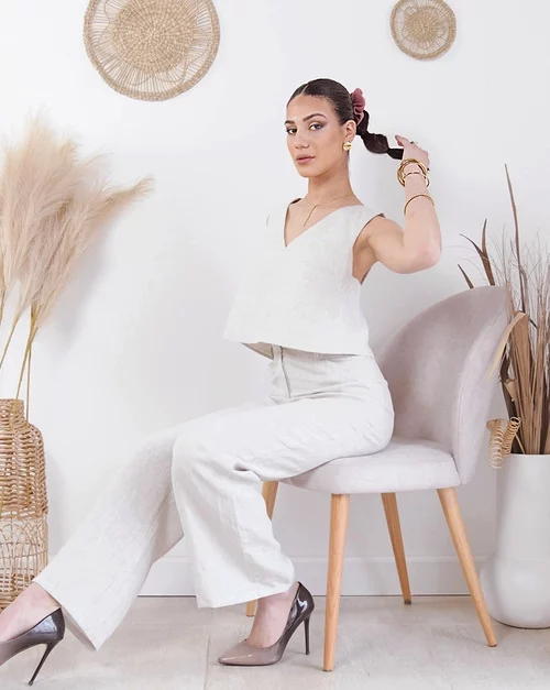 ensemble en lin oatmeal