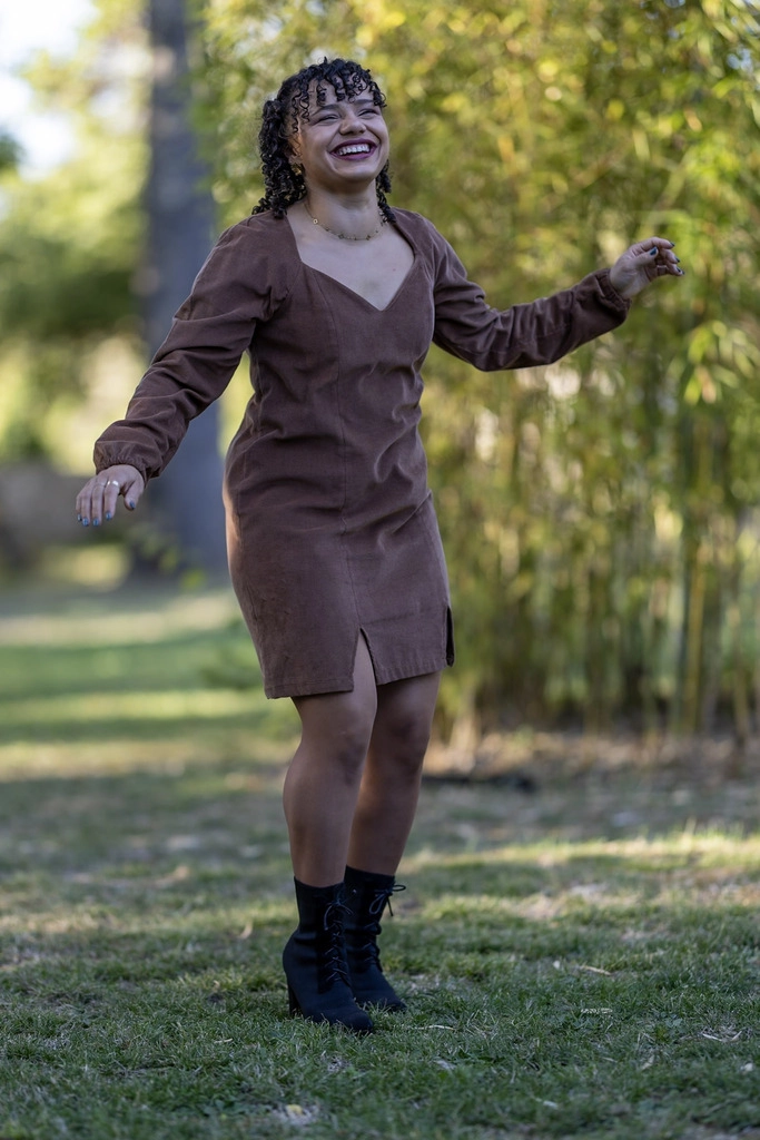 robe velours marron diane g