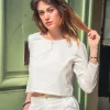 Top Aurora – Blanc brodé