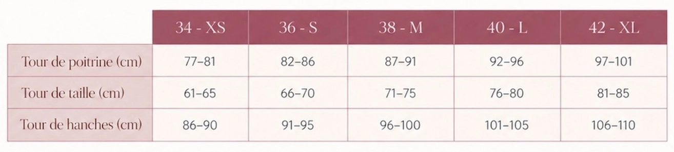 tableau guide des tailles diane g